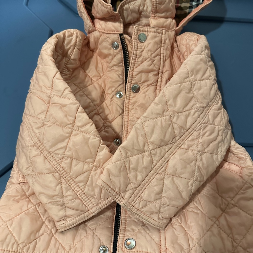 Burberry Peach Quilted Kids Puffer Jacket